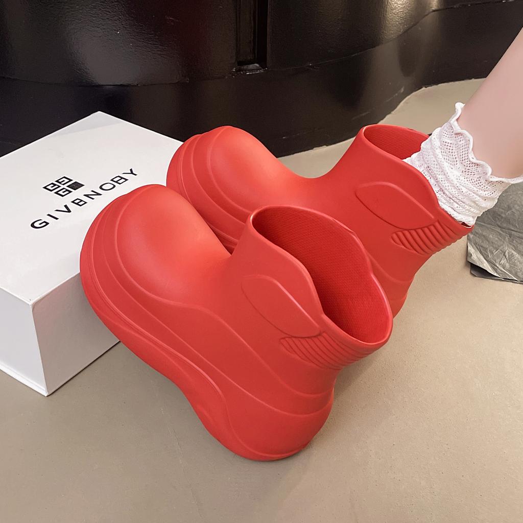 Fashion Waterproof EVA Rain Boots For Women Low Top Anti-Slip Kitchen Outdoor Rubber Shoes Chinese Style Rain Boots Womens Footwear