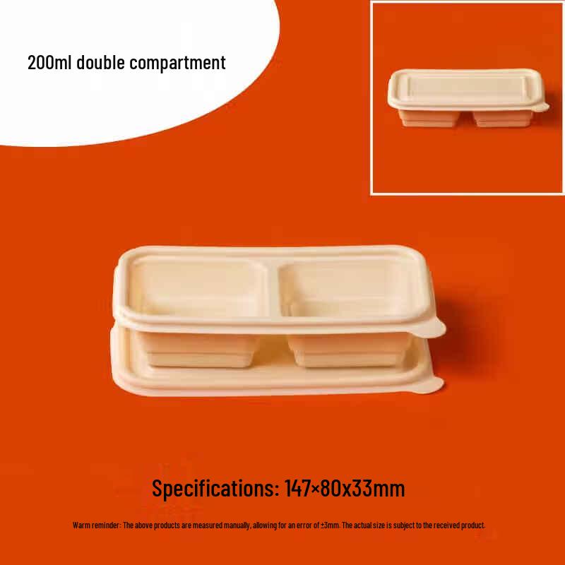 Eco-Friendly Biodegradable Dual-Compartment Food Containers