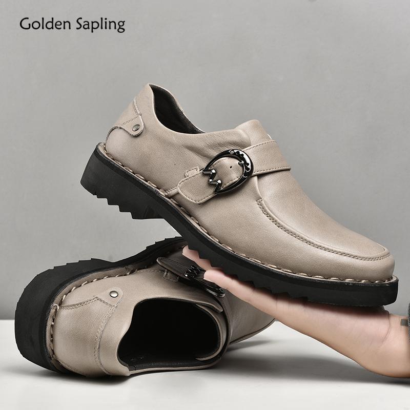 Golden Sapling Business Casual Shoes Men Leisure Flats Office Formal Footwear Leisure Party Loafers Platform Men's Wedding Shoe