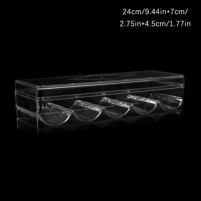 Bandeja de fichas de pôquer de acrílico transparente durável, caixa com 100 fichas, suporte para colecionadores, artesanato