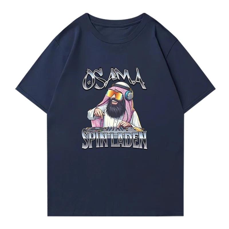High Quality Osama Spin Laden Graphic print Men Women Oversized Tee shirt 100% Cotton Fashion short sleeve t-shirts Unisex Tops