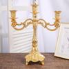 Luxurious European Taper Candle Holders Luxurious Carved Gold Metal Candelabra Enhancing Living Space Aesthetic Decors
