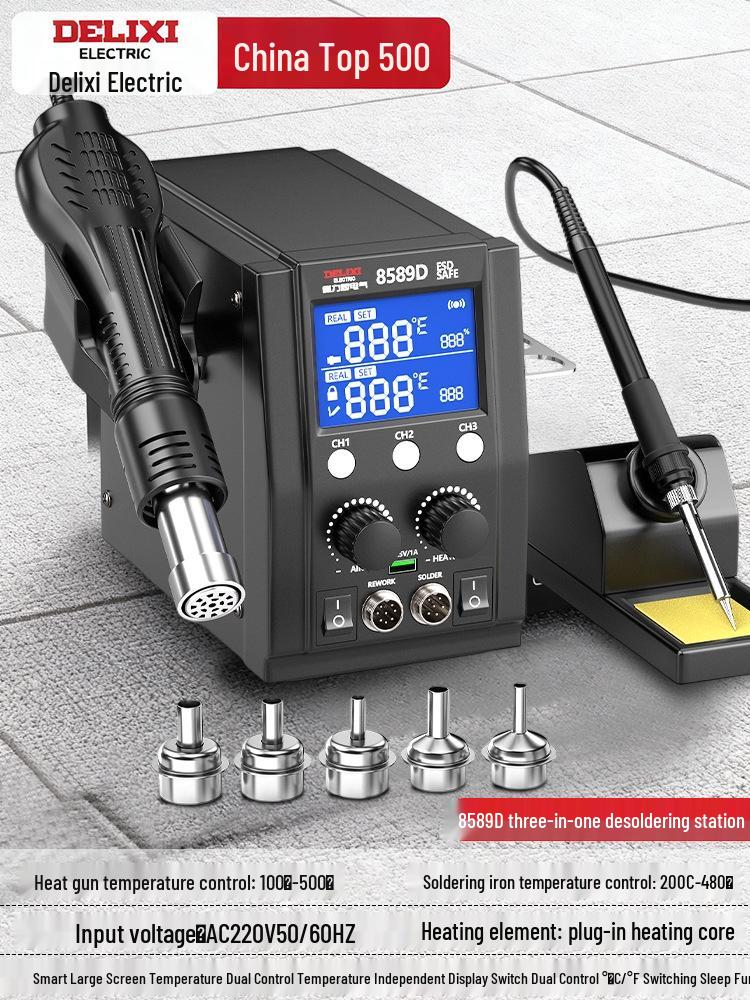 Delixi Electric 3-in-1 Soldering & Desoldering Station for Mobile Phone Repair