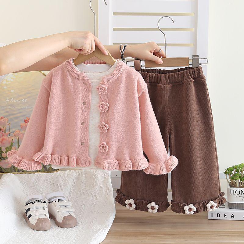 

Girls Trendy Korean-Style Spring/Autumn Toddler Cardigan & Sweater Coat Set 120