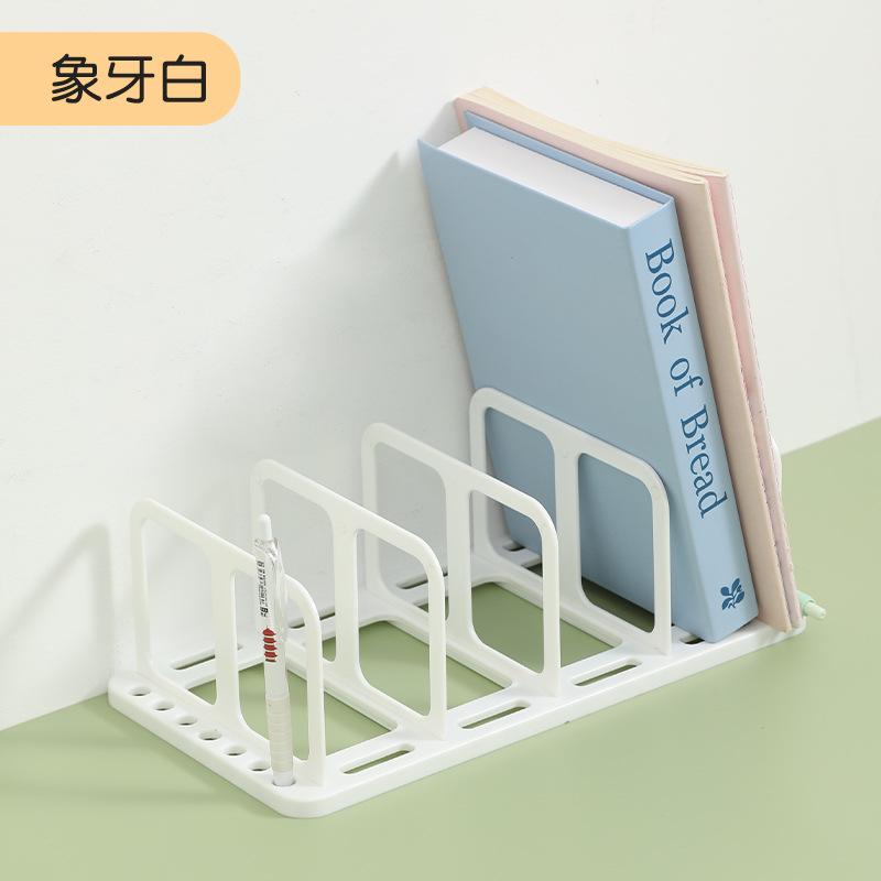 

Настольная книжная полка, многоярусная полка для хранения, настольная подставка для книг, настольный органайзер для хранения в офисе, студенческая книжная полка слоновая кость