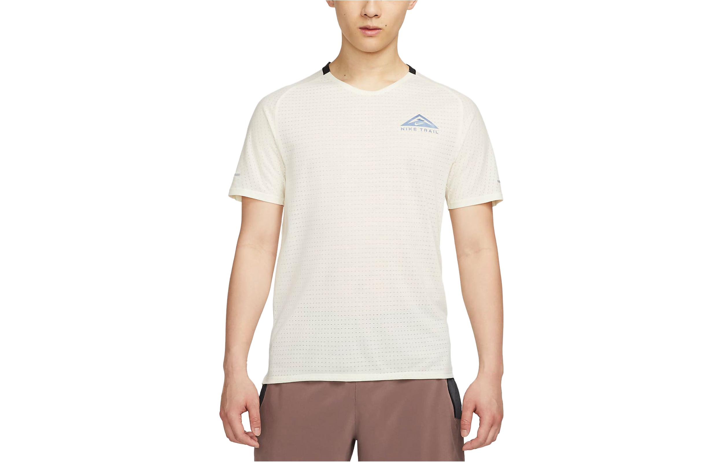 Nike Dri Fit Trail Solar Chase T Shirt Men s Coconut Milk DV9306-113 XXL