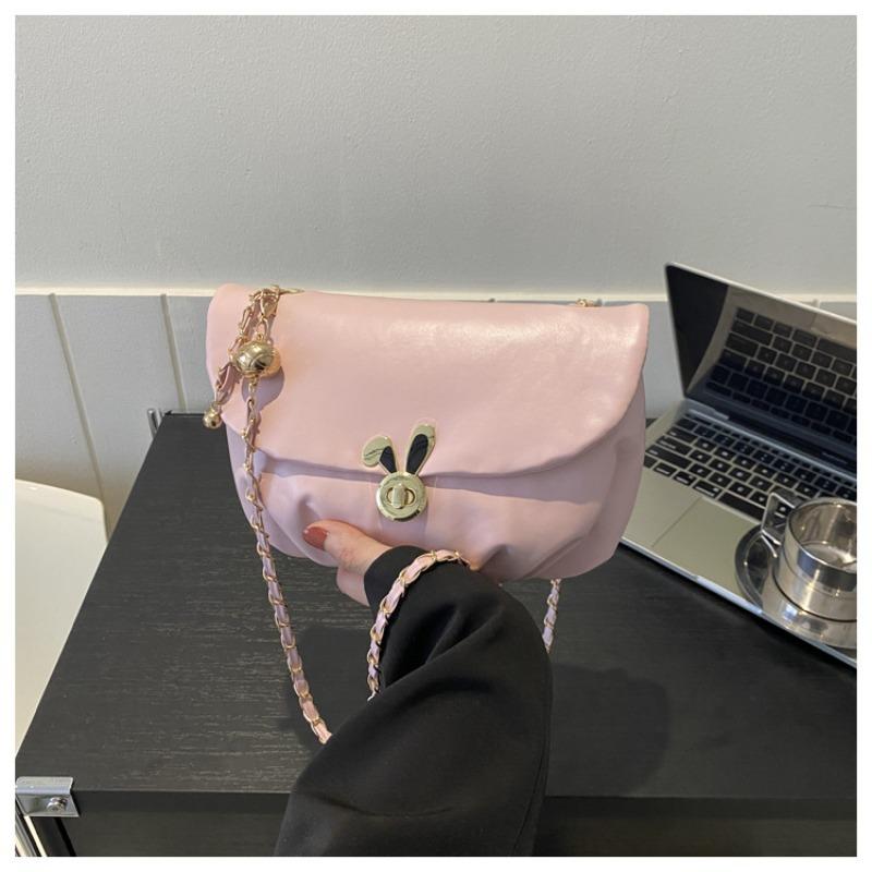 Bags Women's Popular New Bunny Shoulder Bag Stylish Simple Soft Face Folds Popular Underarm Bag