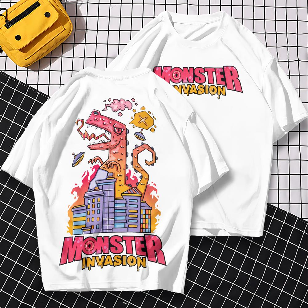 

Новая летняя мужская футболка с 3d принтом динозавра и коротким рукавом, уличная модная футболка Harajuku, свободная футболка большого размера для мужчин, 2024 6XL