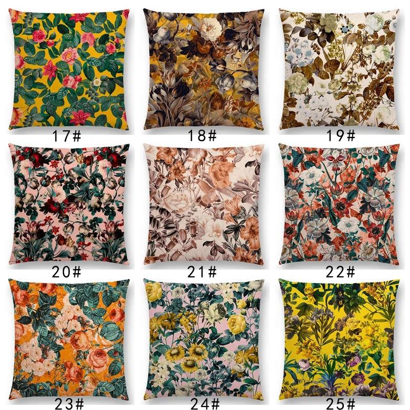 Latest Exotic Garden Summer Natural Flowers Leaf Botanical Tropical Jungle Cushion Cover Car Home Decor Sofa Throw Pillow Case