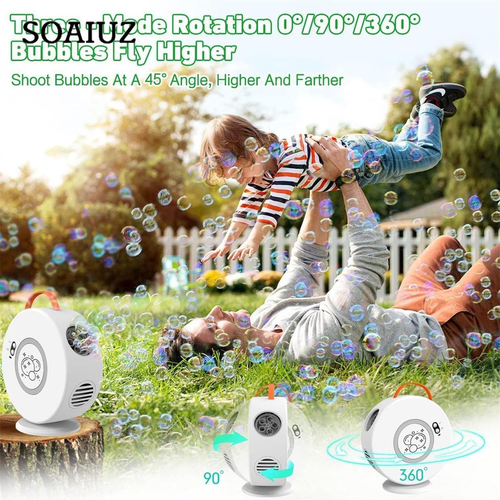 Bubble Machine Automatic Bubble Blower Rotated 90°/360° For Child Adult USB Rechargeable Battery Portable Bubble Machine For Fun Outdoor Toy Party