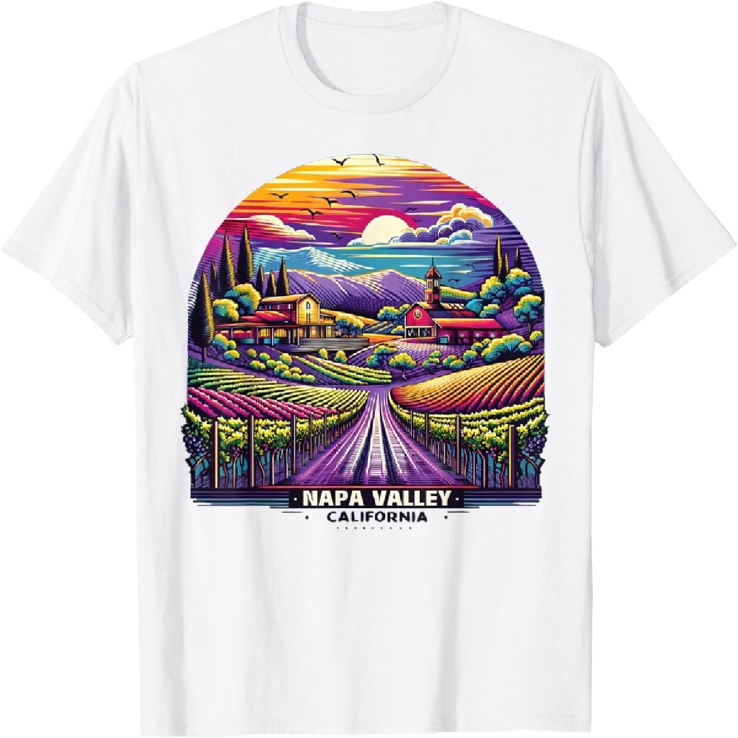 Napa Valley Winery California Souvenir Sunset T-Shirt S белый