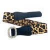 Women Elastic Waist Belt Sequin Glitters Corset Stretchy Band Leopards Belt Elegant Waist Accessory