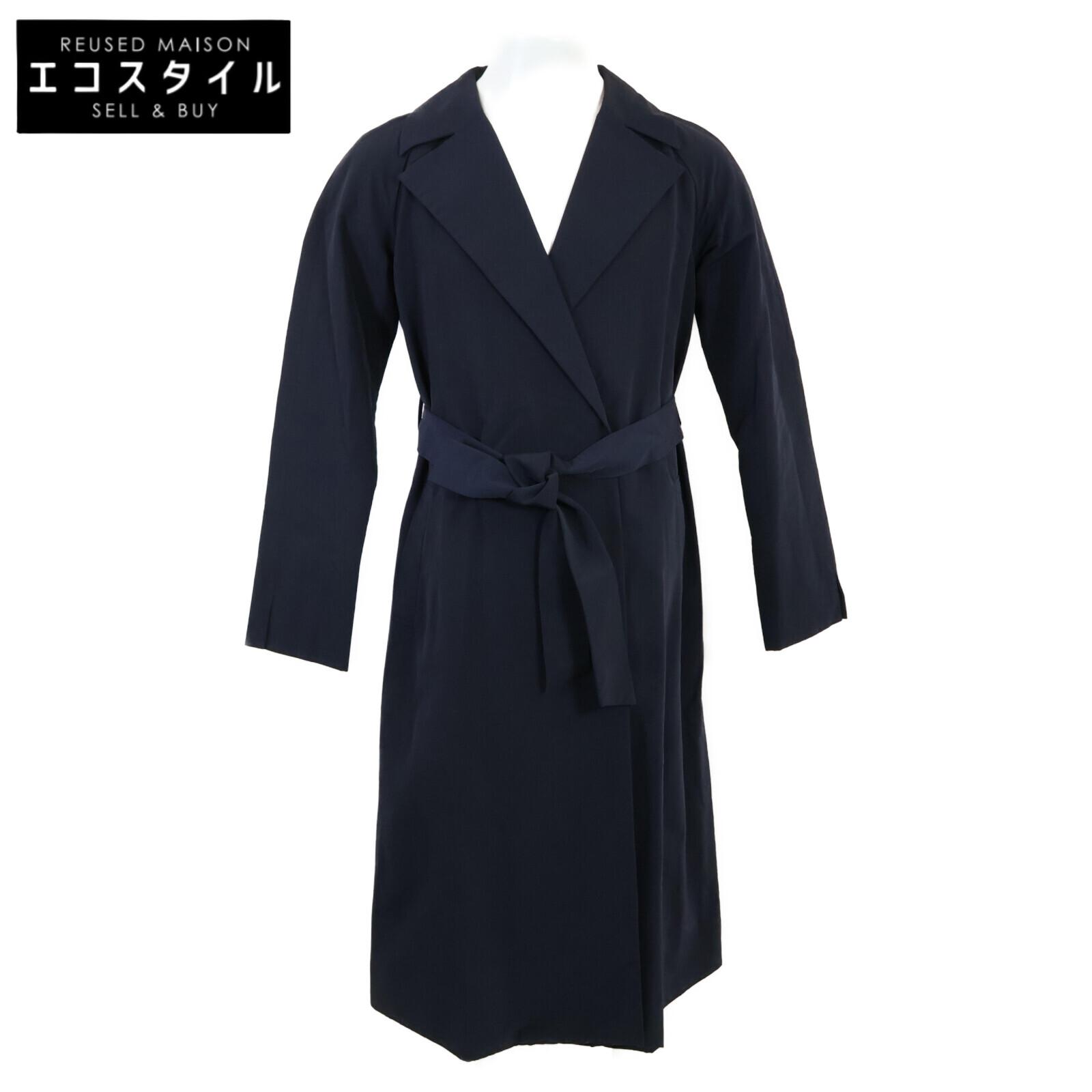 

EPOCA Navy Memory Twill Double Belted Coat coat 38 NavyUsed