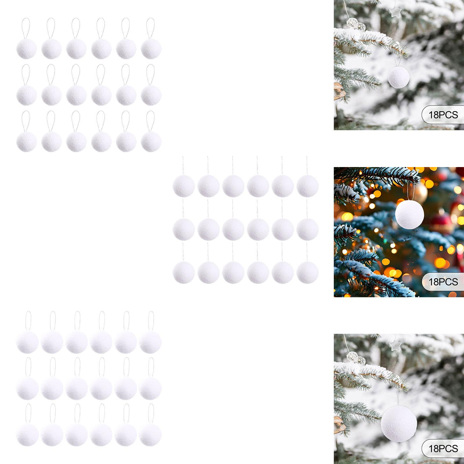 

18Pcs Christmas Balls Ornaments Craft Foam Balls Pendants Christmas Tree Decorations for Yard Wreath Celebration Indoor Festival 4cm