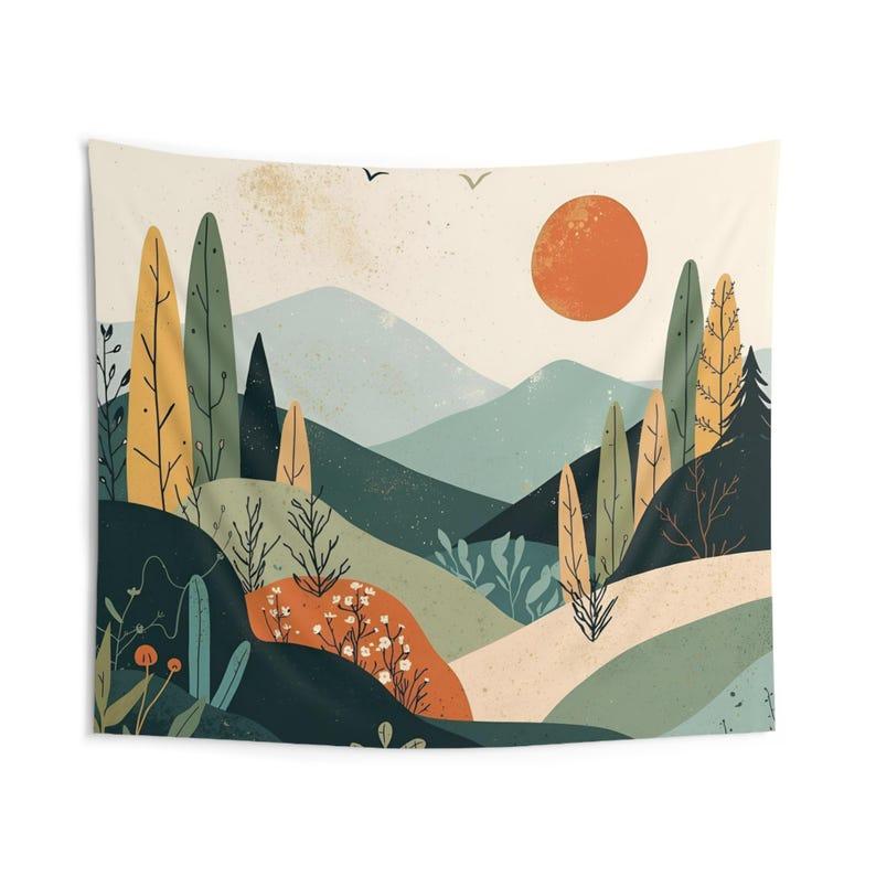 Abstract Mountain View Interior tapestry 75x100