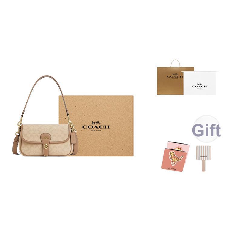 Coach Hadley 25 Monogram Flap Top Handle Crossbody Bag Medium Women Handbags Deep-Natural CAK49-IMLG6