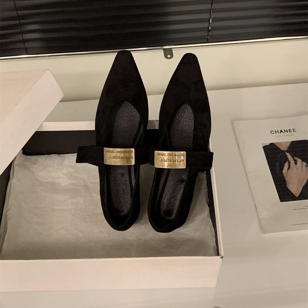 Inner height increase pointed red Mary Jane evening shoes women's shoes 2025 new spring and autumn leopard print small single shoes