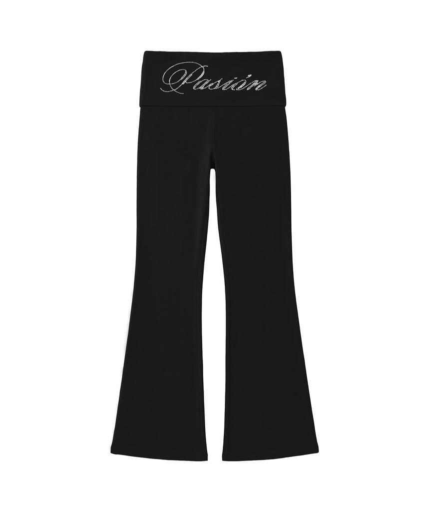Pasion Slim Crystal Glam Pants_Black