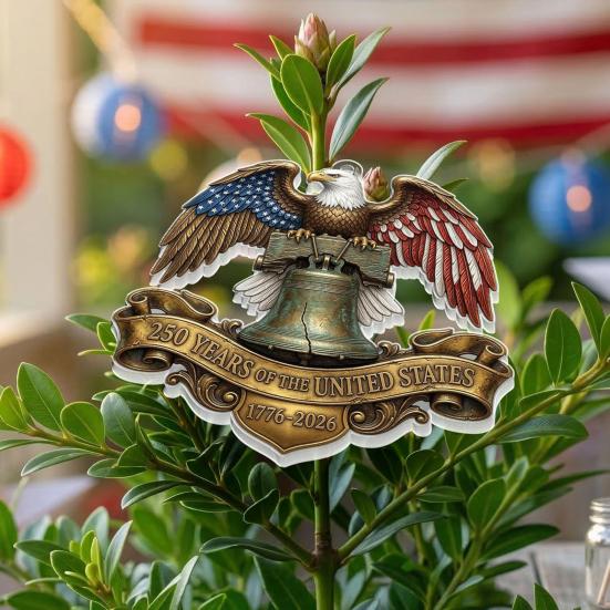 Yousheng 2D Acrylic America 250th Anniversary Ornament 250 Years Patriotic Hanging Decoration 1776-2026 Commemorative Gifts for 4th of July