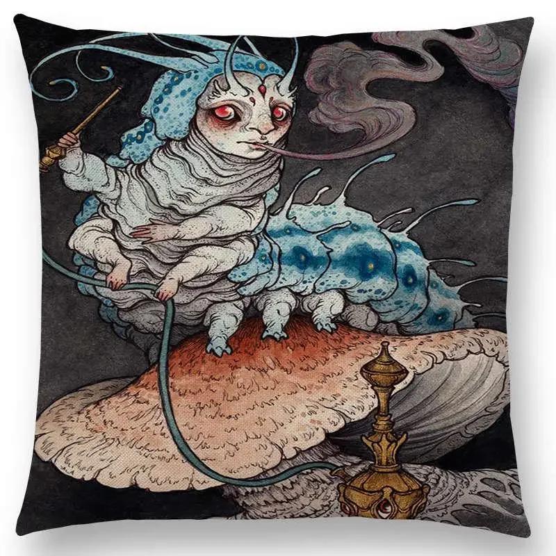 Dark Creatures Mysterious Mythical Beasts Sofa Pillow Case Cat Deer Bird Fox Tiger Snake Cushion Cover