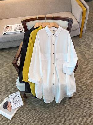 2026 Summer Loose Casual Tencel Long Sleeve Plus Size Women's Shirt Jacket