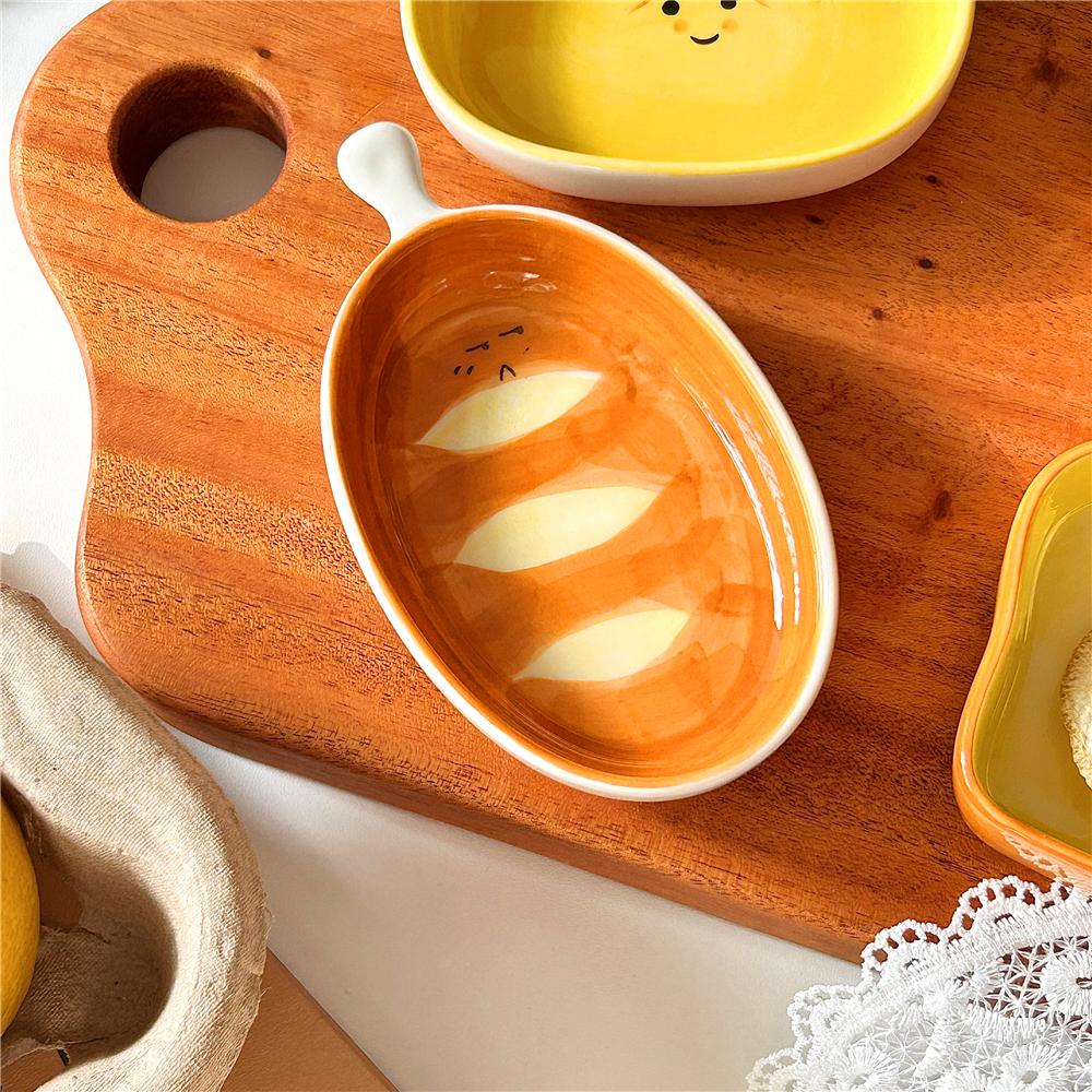 

Керамическое японское блюдце для соуса для суши, милая мини-тарелка в форме хлеба, посуда 4 inches