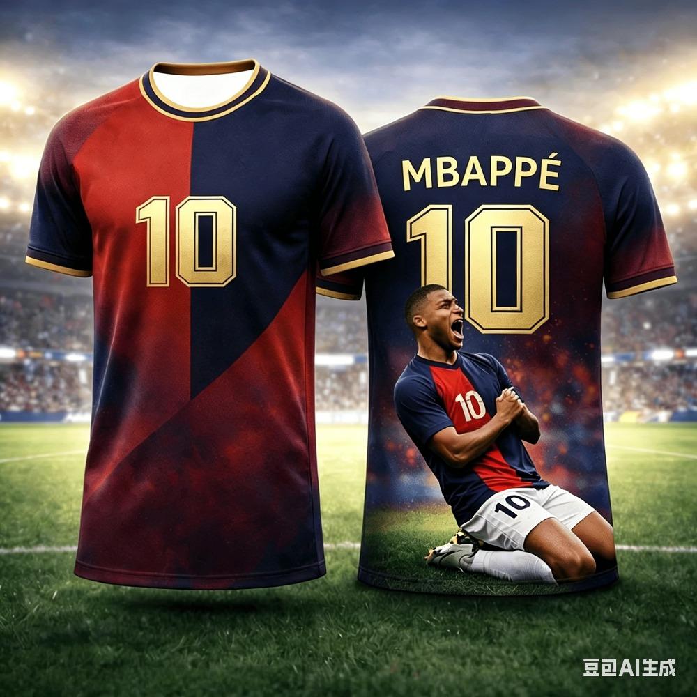Summer New Model Mbappé 3D Printed Children's Football T-shirt Is Moisture-wicking and Breathable, Suitable for Daily Wear.