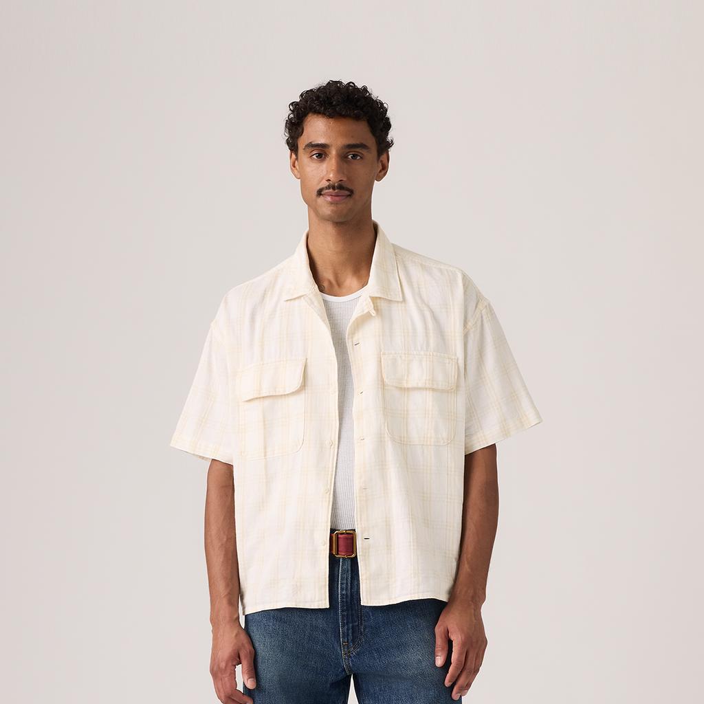 Levis Loose Comfortable Soft Breathable Checkered Short Sleeve Shirt Men shirts 008F6-0000