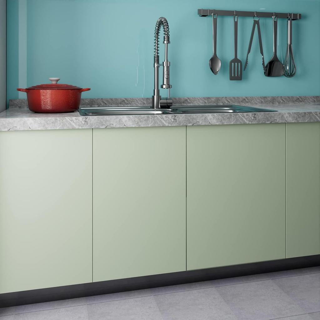 55cm Width Green Matt Self-Adhesive Film Sticker Thickened Furniture Kitchen Cupboards Tables Wall DIY Renovation Wallpaper