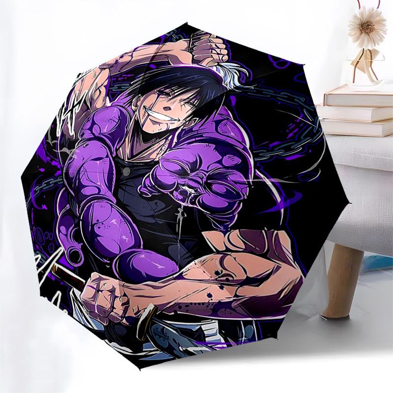 1pc Powerful Anime Character Automatic Opening Closing Umbrella with 3-Fold Design, 8-Bone Frame Perfect for Outdoor Use, Festive Gifts, Travel, Daily