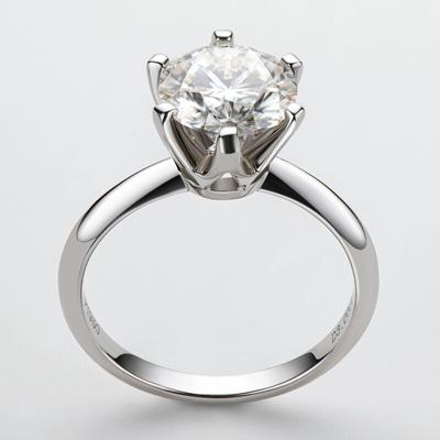 Moissanite gyémánt gyűrű eredeti tömör 925 ezüst eljegyzési gyűrű klasszikus kerek női esküvői ajándék 1,0 karát