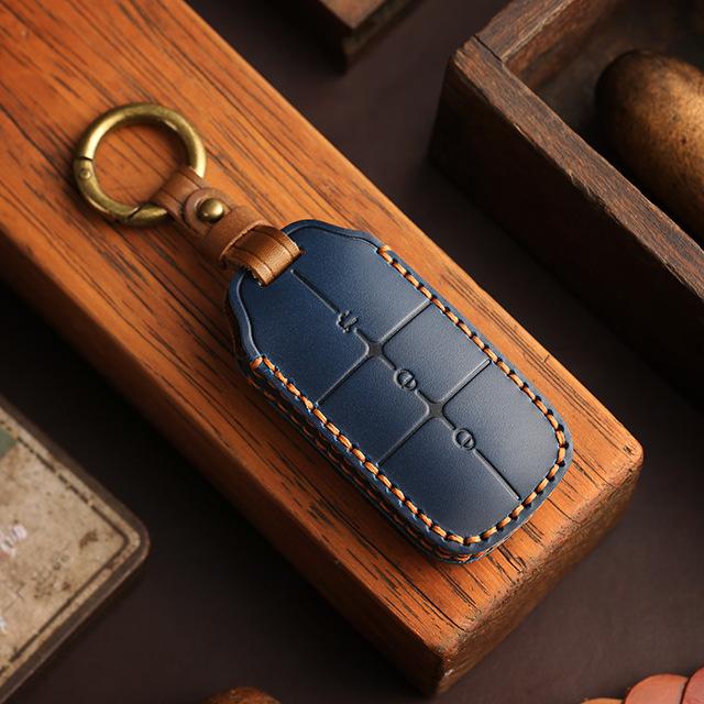 Leather Car Remote Key Cover Case Holder Shell Keyring Chain Protector Bag Fob ForGalaxy EX5 EX5Max Starray EM-i E8 L7