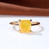 Delicate Purple Yellow Ice Flower Stone Square Rings Silver Gold Color White Zircon Thin Wedding Bands Party For Women