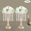 10PCS Crystal Vases, Medium Height 35cm, Elegant Glass Flower Vase for Home Decor, Wedding Display Stand, Clear Flower Holder