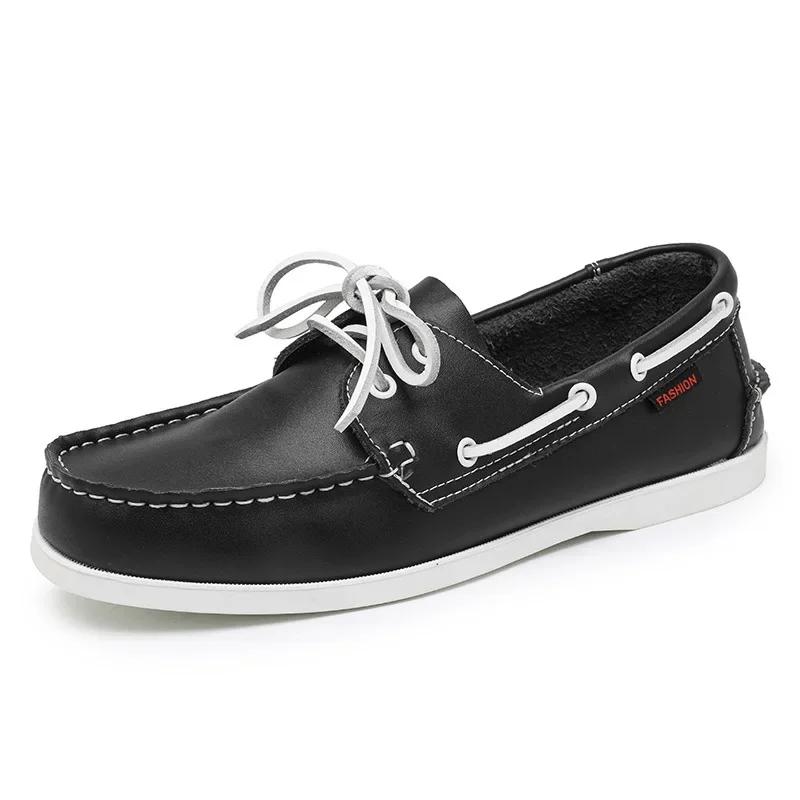 Mode Neue Echtleder Slipper Herren Sneaker Fahrschuhe Lässige Herrenschuhe Damen Schuhe Docksides Klassische Bootsschuhe