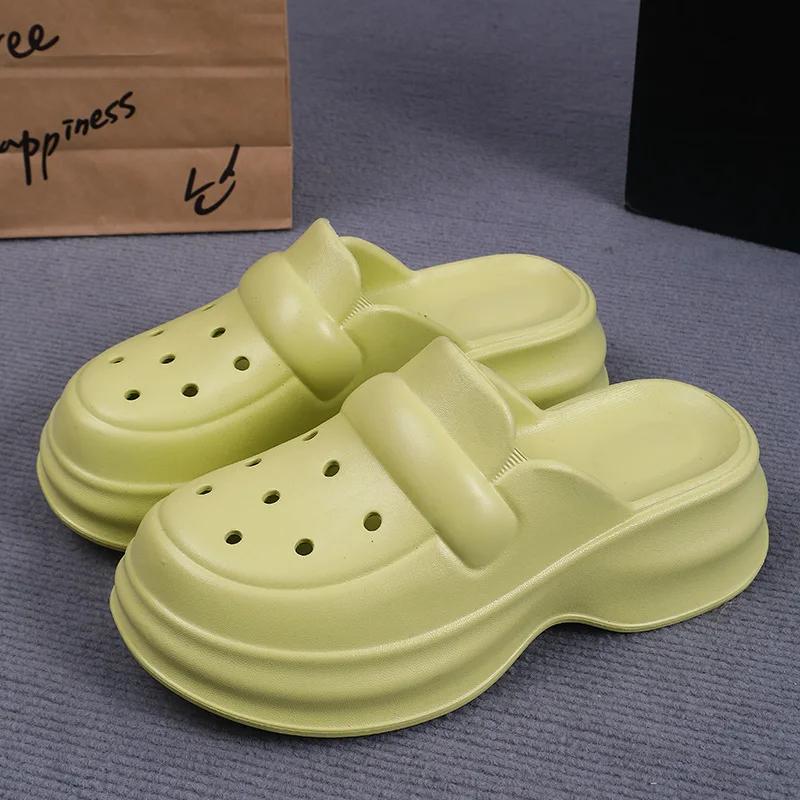 Fashion White Eva Platform Clogs Women Thick Sole Closed Toe Slippers Woman Summer Beach Sandals Non Slip Garden Slides Shoes for Ladies