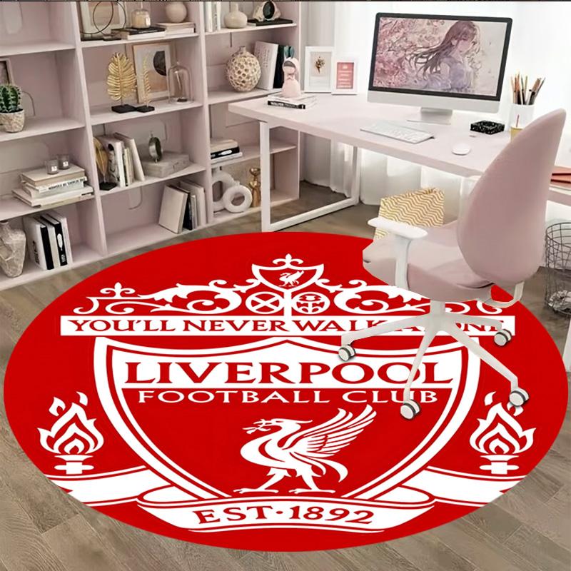 1pc L-Liverpool  Carpet, Round Rug, Comfortable, Suitable for Entryways, Living Rooms, Office, And Bedrooms, Christmas Decoration