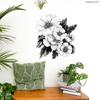 Black and White Floral Toilet Wall Stickers, Self-Adhesive Decals for Bathroom Bedroom Living Room Background Wall Decoration