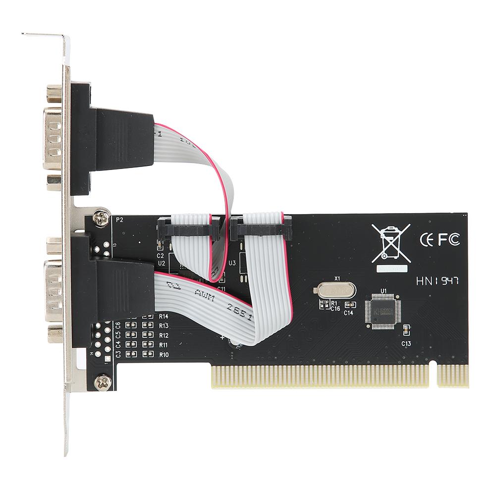 

PCI to Dual Serial DB9 RS232 RS‑232 2 Port Extension Adapter Card for Desktops