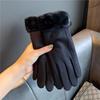 Mouth Plush New Wool Gloves Plush Thickened Cotton Winter Gloves Cold, Windproof and Warm Outdoor Riding