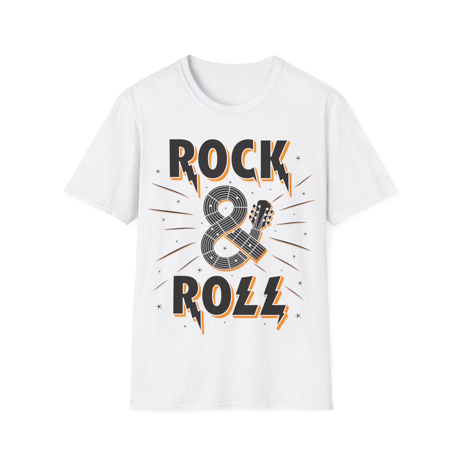 

Футболка Rock n Roll Guitar, Унисекс футболка софтстайл, Топ для меломана, Рокерская футболка XL