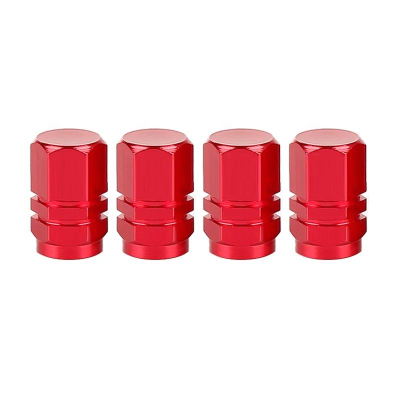 4PCS Automotive Tire Valve Cap Aluminum Alloy Explosion Proof Valve Cap Valve Core Cover Motorcycle Valve Cap Tire Universal