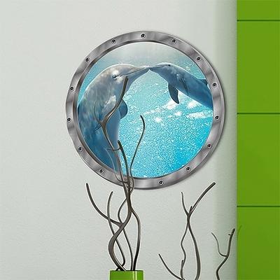 Bathroom Pvc Decals Underwater Fish Wall Stickers Waterproof Capybara Dolphin Tortoise Stickers Washing Machine Decoration