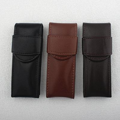 Vintage PU Leather Pen Case Portable Pocket Pen Pouch Mini Stationery Organizer Bag for Business Travel Students Office Supplies