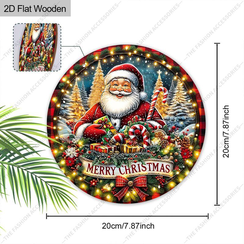 Christmas decoration sign,indoor hanging decorations,wall art,2D flat Wooden products with Santa Claus pattern,Christmas gifts for friends and family