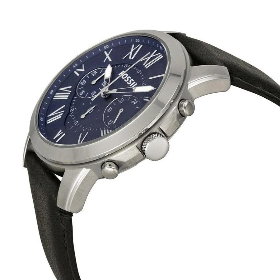 Fossil Men's Chronograph Watch - Leather Strap, Three Dial, Business Casual Daily Wear FS4990