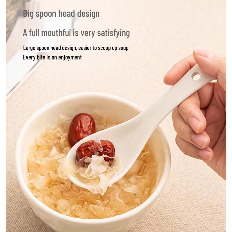 Creamy Yellow Ceramic Soup Spoons Set