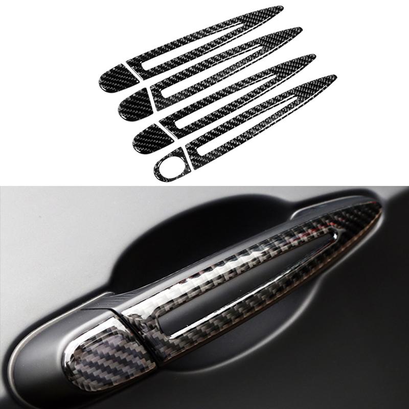 Carbon Fiber Car Door Handle Anti-collision Strip Auto Accessories For BMW F30 F20 F34 F46 F32 X1 E84 X3 F25 X4 F26 X5 E70