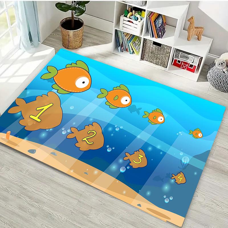 Children's Hop Count Hopscotch Early Education Carpets for Home Living Room Kids Bedroom Sofa Doormat  Floor Rugs Anti-slipDecor