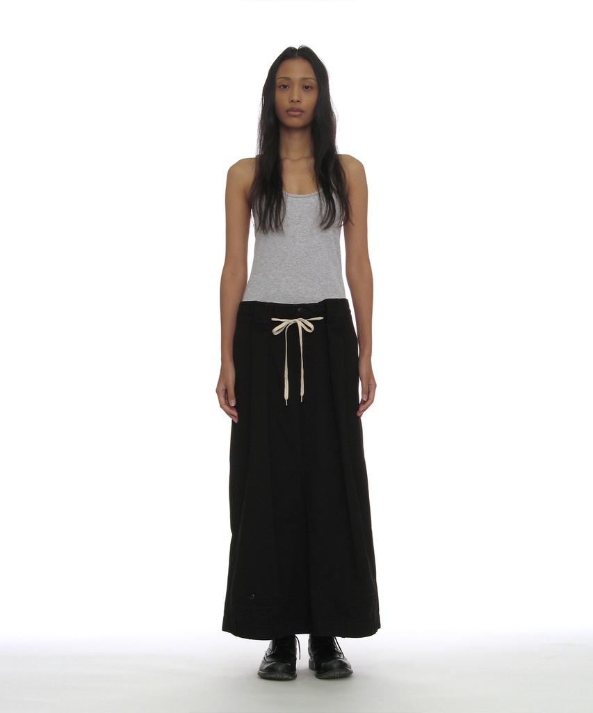 Partimento Woman Inverted Drawstring Maxi Skirt_Black